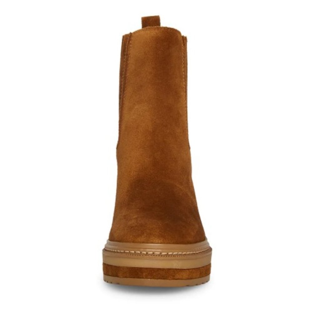 STEVE MADDEN LENNY CHESTNUT SUEDE BOOTIES - Picture 4 of 6